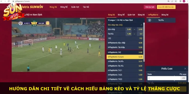 Hướng dẫn chi tiết về cách hiểu bảng kèo và tỷ lệ thắng cược