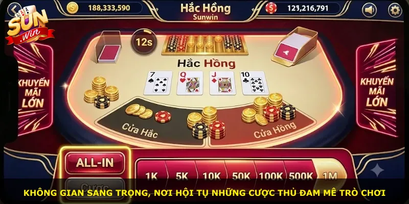 Không gian sang trọng, nơi hội tụ những cược thủ đam mê trò chơi