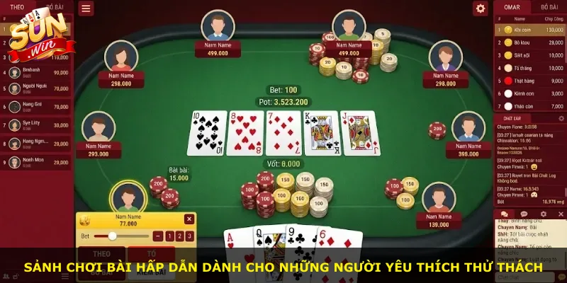 Sảnh chơi bài hấp dẫn dành cho những người yêu thích thử thách